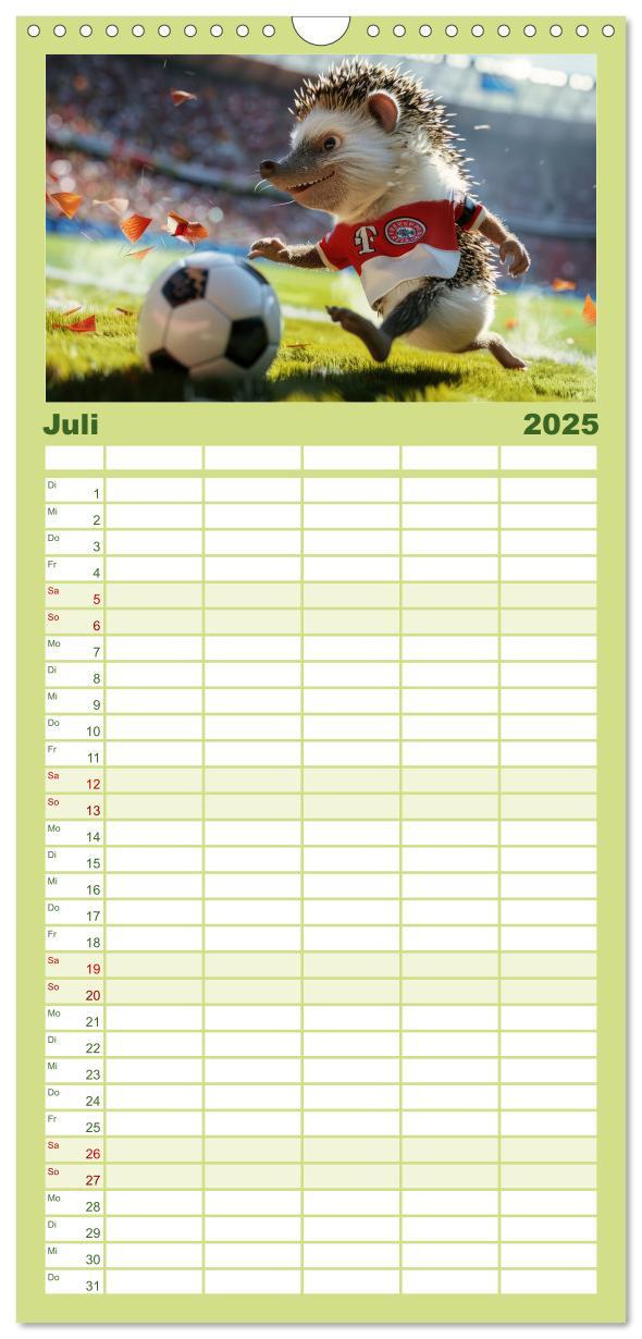 Bild: 9783457194706 | Familienplaner 2025 - Der tierisch lustige Fußballkalender mit 5...