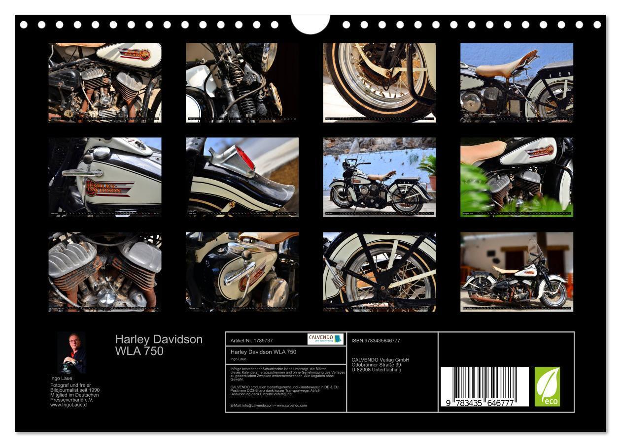 Bild: 9783435646777 | Harley Davidson WLA 750 (Wandkalender 2025 DIN A4 quer), CALVENDO...