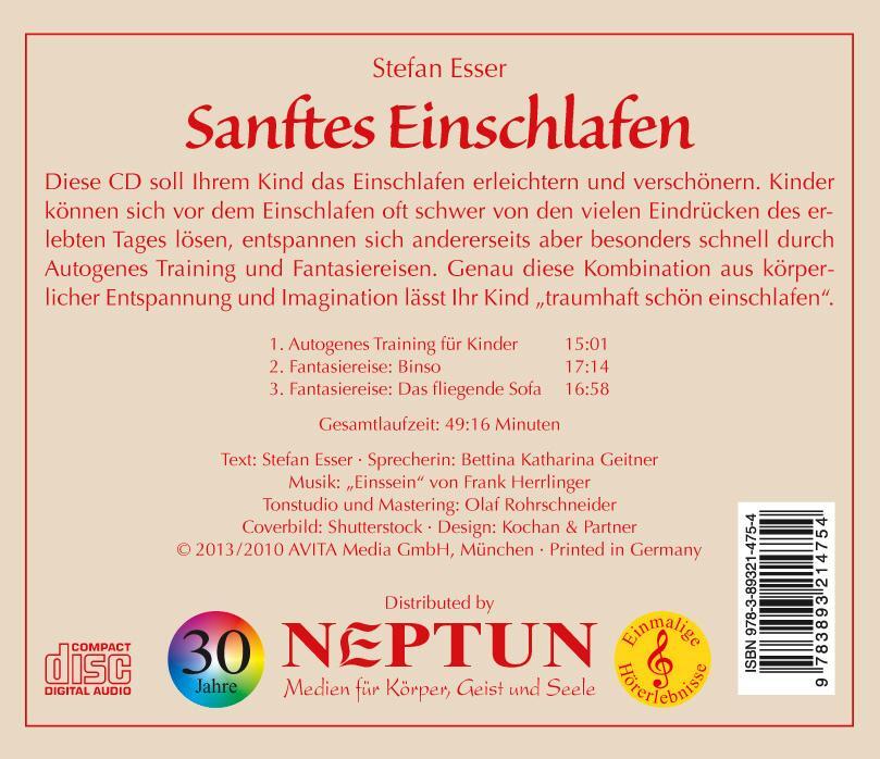 Rückseite: 9783893214754 | Sanftes Einschlafen | Stefan Esser | Audio-CD | Deutsch | 2010