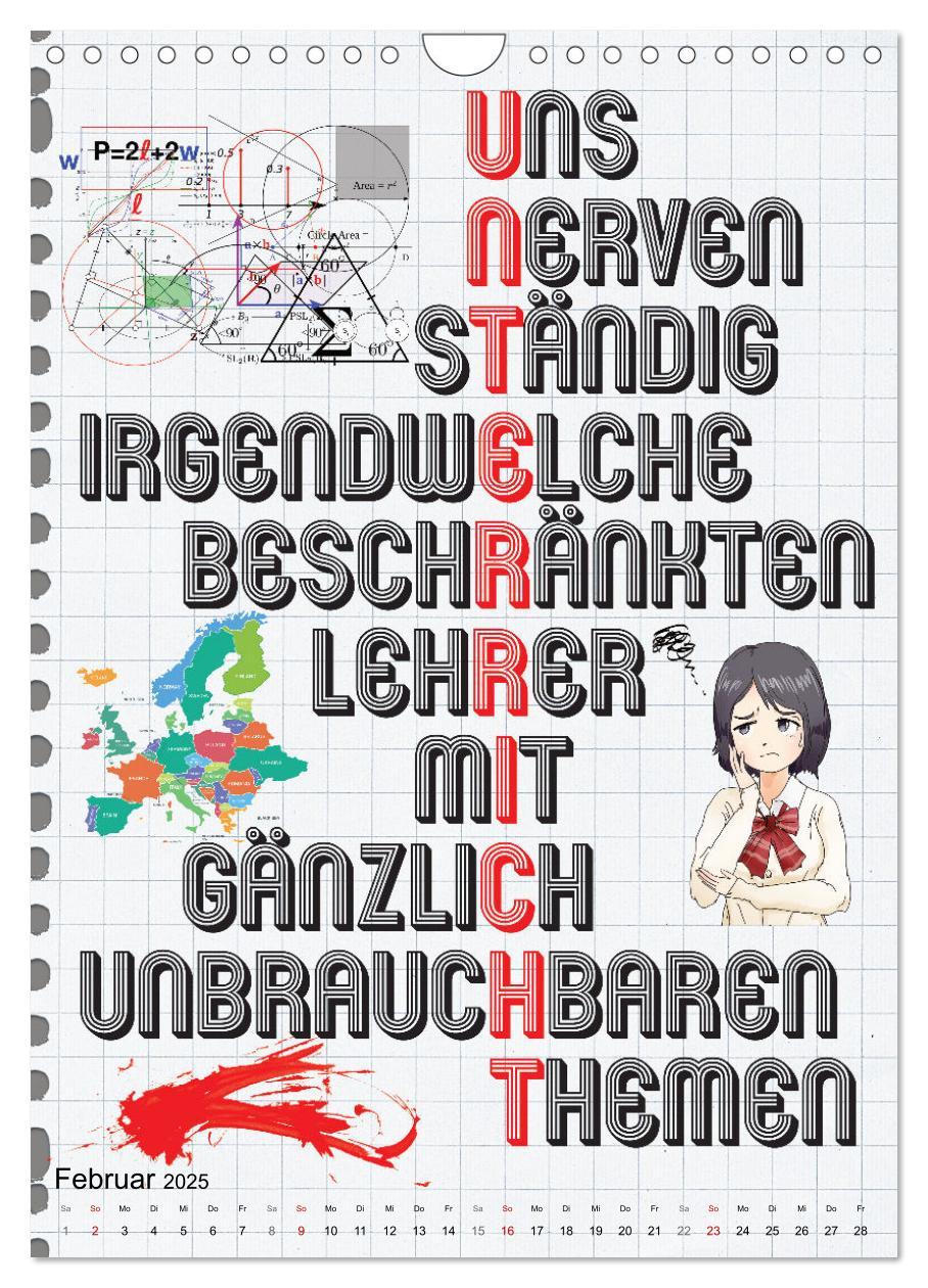 Bild: 9783435903412 | Schüler-Sprüche (Wandkalender 2025 DIN A4 hoch), CALVENDO...