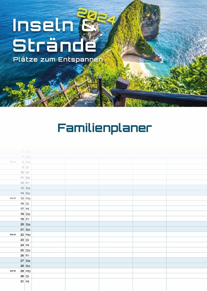 Cover: 9783986732721 | Inseln &amp; Strände - Plätze zum Entspannen - 2024 - Kalender DIN A3...
