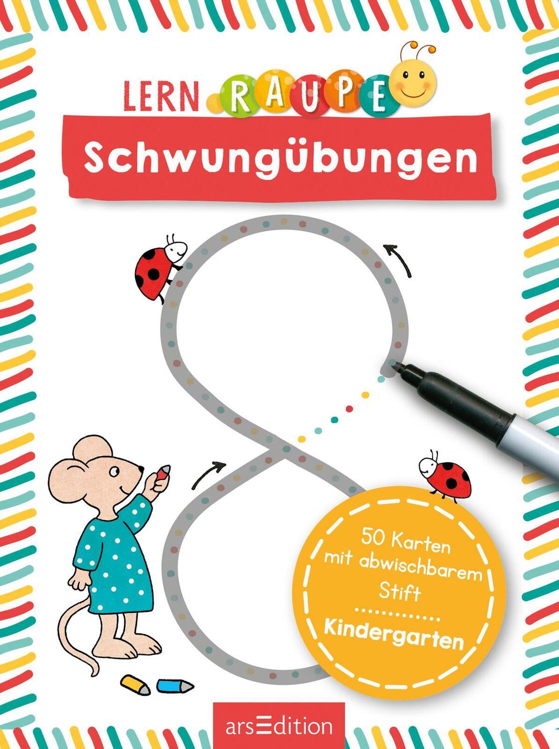 Bild: 9783845846873 | Lernraupe - Schwungübungen | 50 Karten mit abwischbarem Stift | Buch