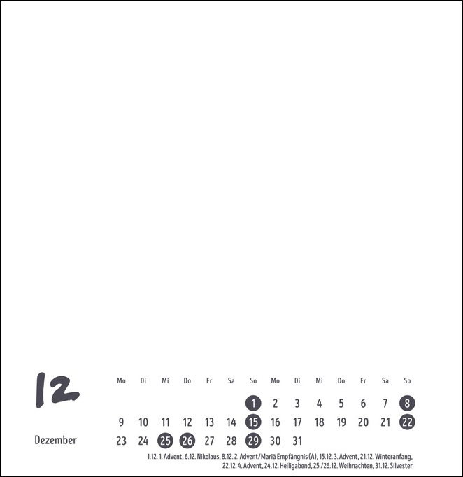 Bild: 9783756402052 | Bastelkalender 2024 weiß groß. Blanko-Kalender zum Basteln mit...