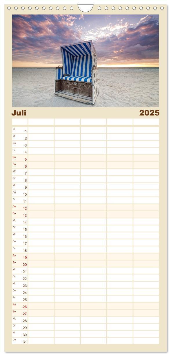 Bild: 9783457112953 | Familienplaner 2025 - Sehnsucht Sylt mit 5 Spalten (Wandkalender,...