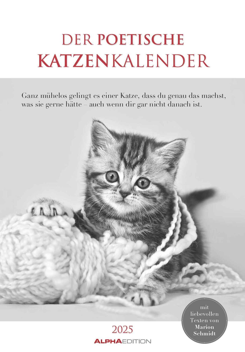 Cover: 4251732341107 | Der poetische Katzenkalender 2025 - Bild-Kalender 23,7x34 cm - mit...