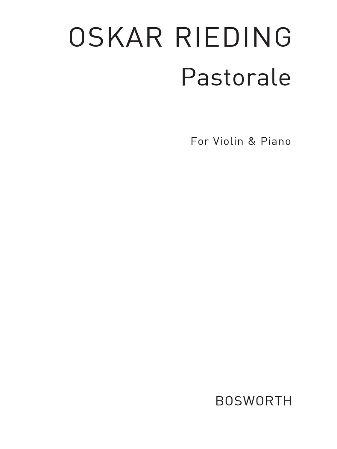 Cover: 5020679185674 | Pastorale Op.23 No.1 | Oskar Rieding | Buch | Bosworth