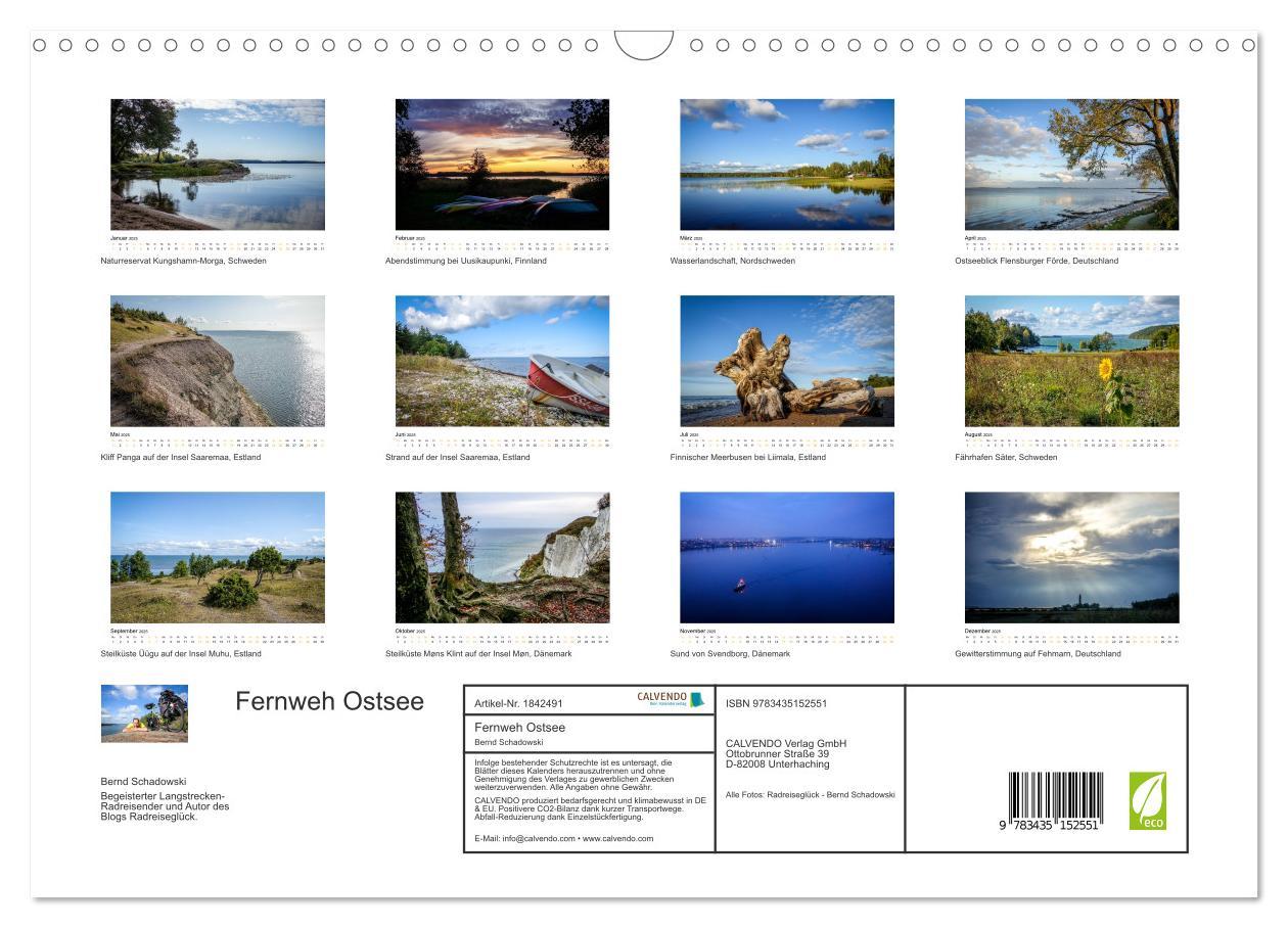 Bild: 9783435152551 | Fernweh Ostsee (Wandkalender 2025 DIN A3 quer), CALVENDO...