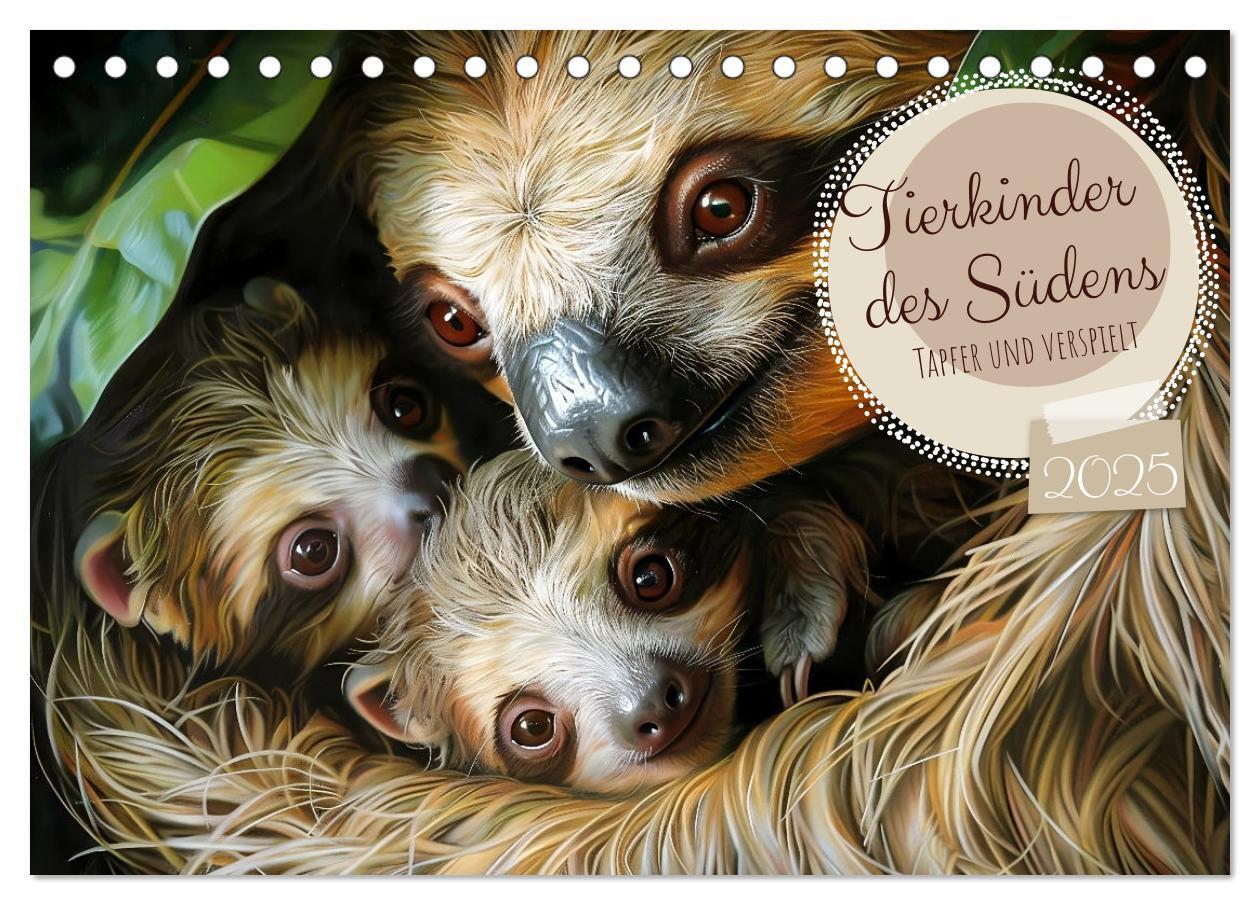 Cover: 9783383791895 | Tierkinder des Südens (Tischkalender 2025 DIN A5 quer), CALVENDO...