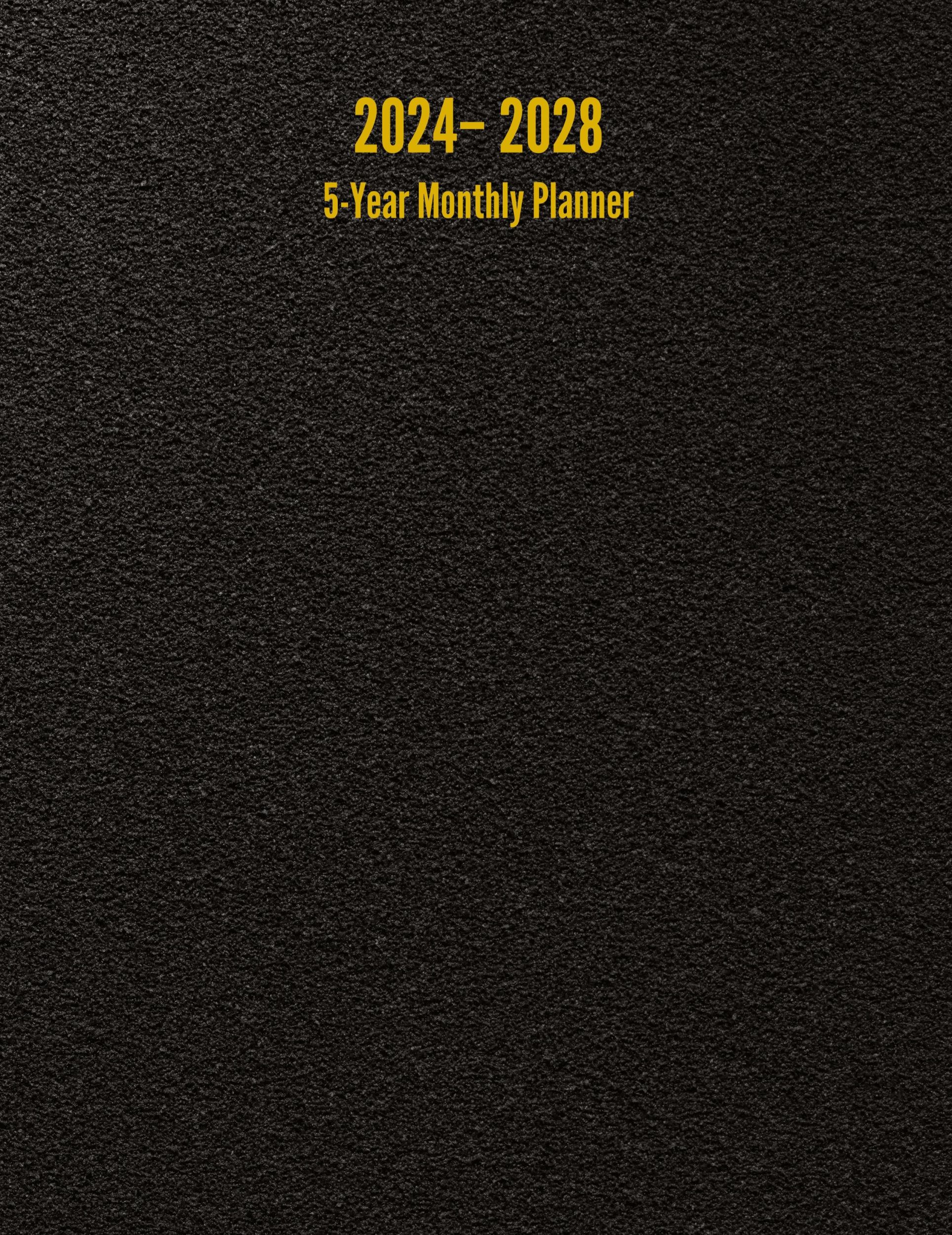 Cover: 9781947399402 | 2024 - 2028 5-Year Monthly Planner | 60-Month Calendar (Black) - Large