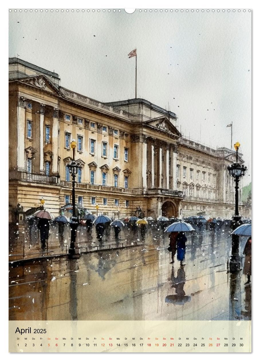 Bild: 9783435876389 | London - ein Regentag (Wandkalender 2025 DIN A2 hoch), CALVENDO...