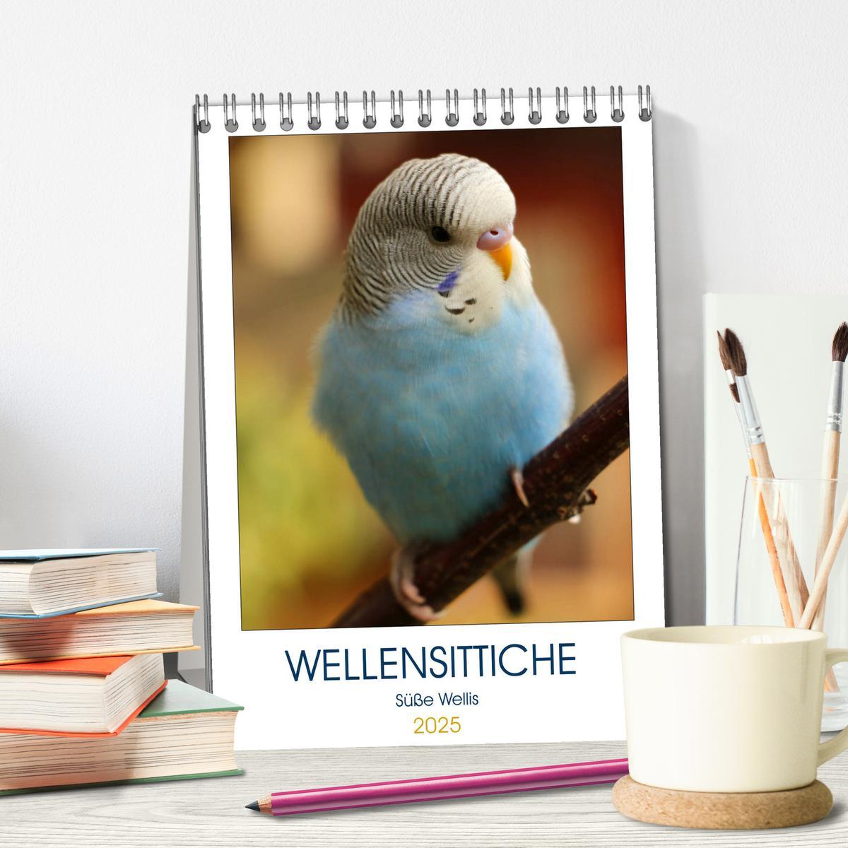 Bild: 9783435985128 | WELLENSITTICHE - Süße Wellis (Tischkalender 2025 DIN A5 hoch),...