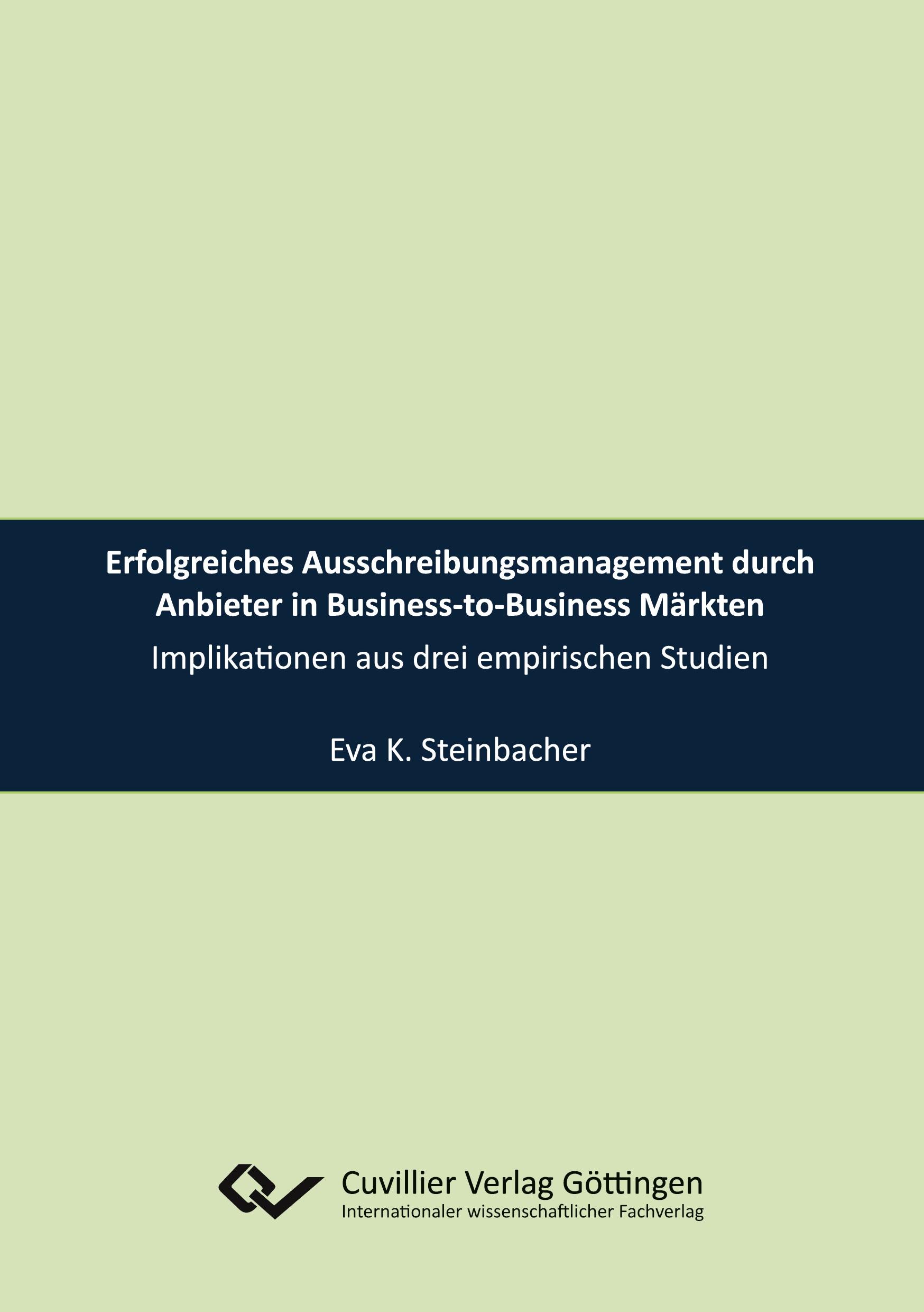 Cover: 9783954048946 | Erfolgreiches Ausschreibungsmanagement durch Anbieter in...