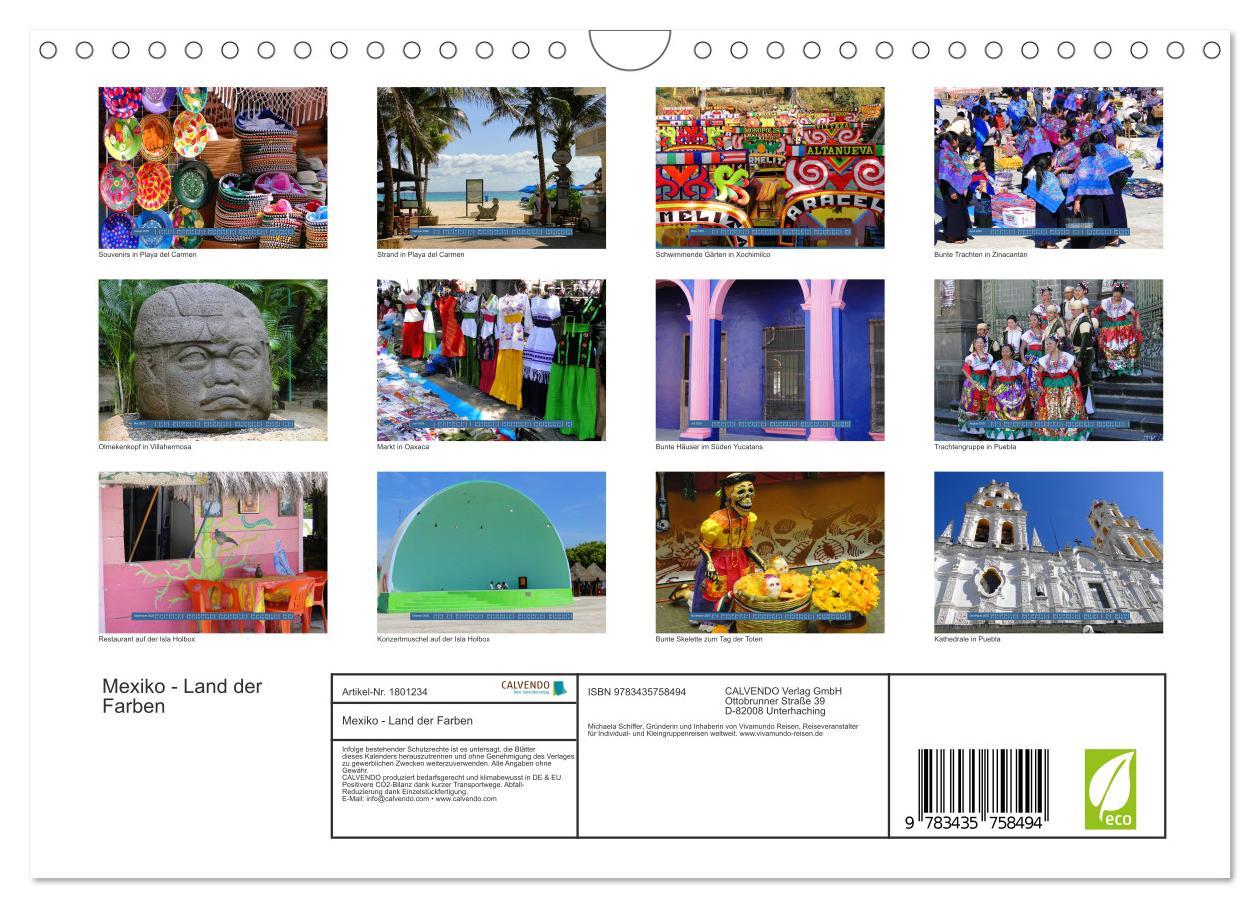 Bild: 9783435758494 | Mexiko - Land der Farben (Wandkalender 2025 DIN A4 quer), CALVENDO...