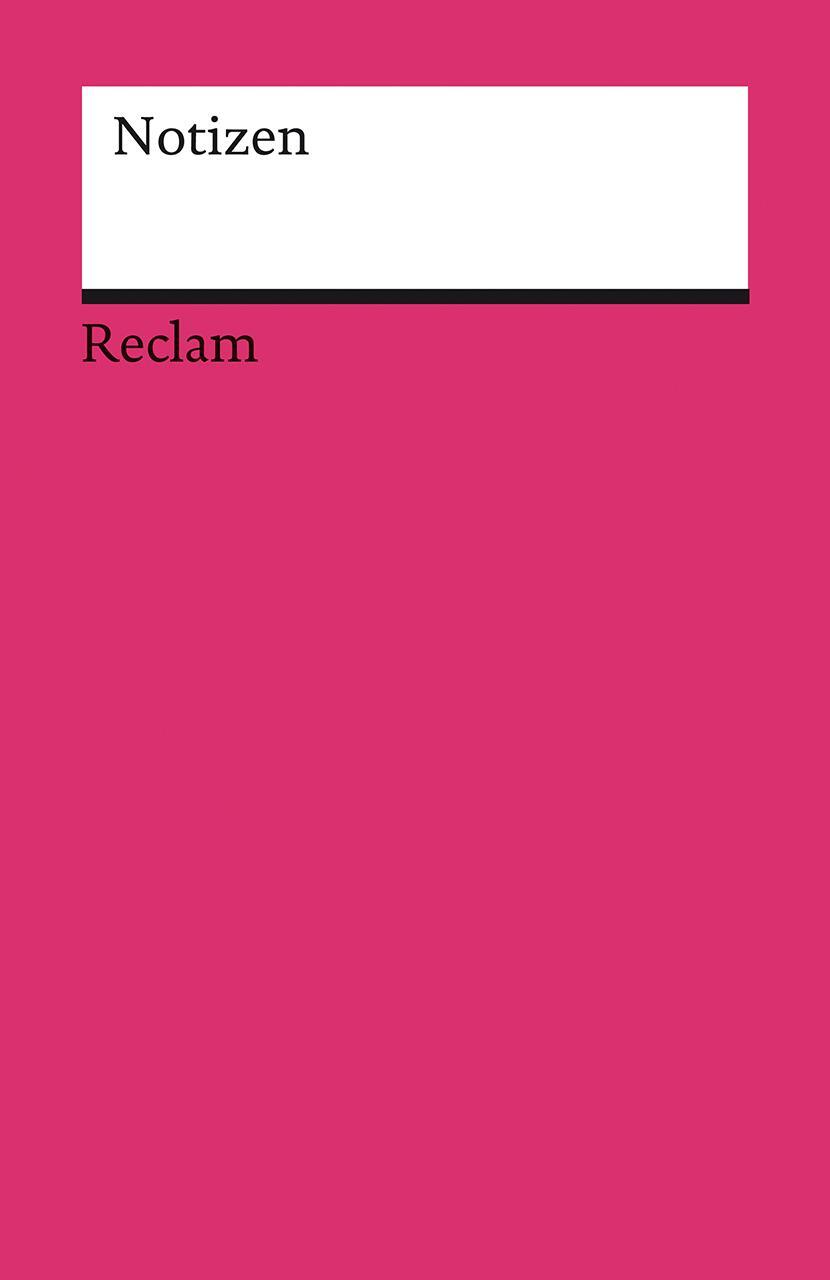 Cover: 9783150950104 | Notizen (magenta) | Das kleine Reclam-Notizbuch blanko | Notizbücher
