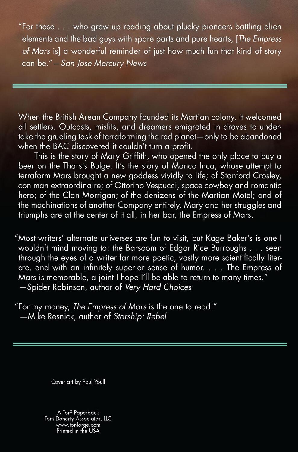 Rückseite: 9780765325518 | The Empress of Mars | Kage Baker | Taschenbuch | Paperback | Englisch