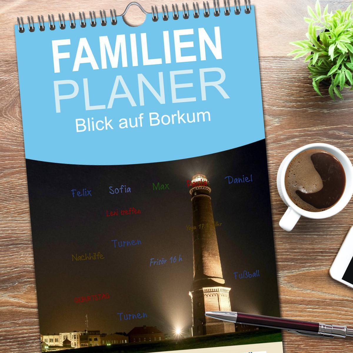 Bild: 9783457105566 | Familienplaner 2025 - Blick auf Borkum mit 5 Spalten (Wandkalender,...