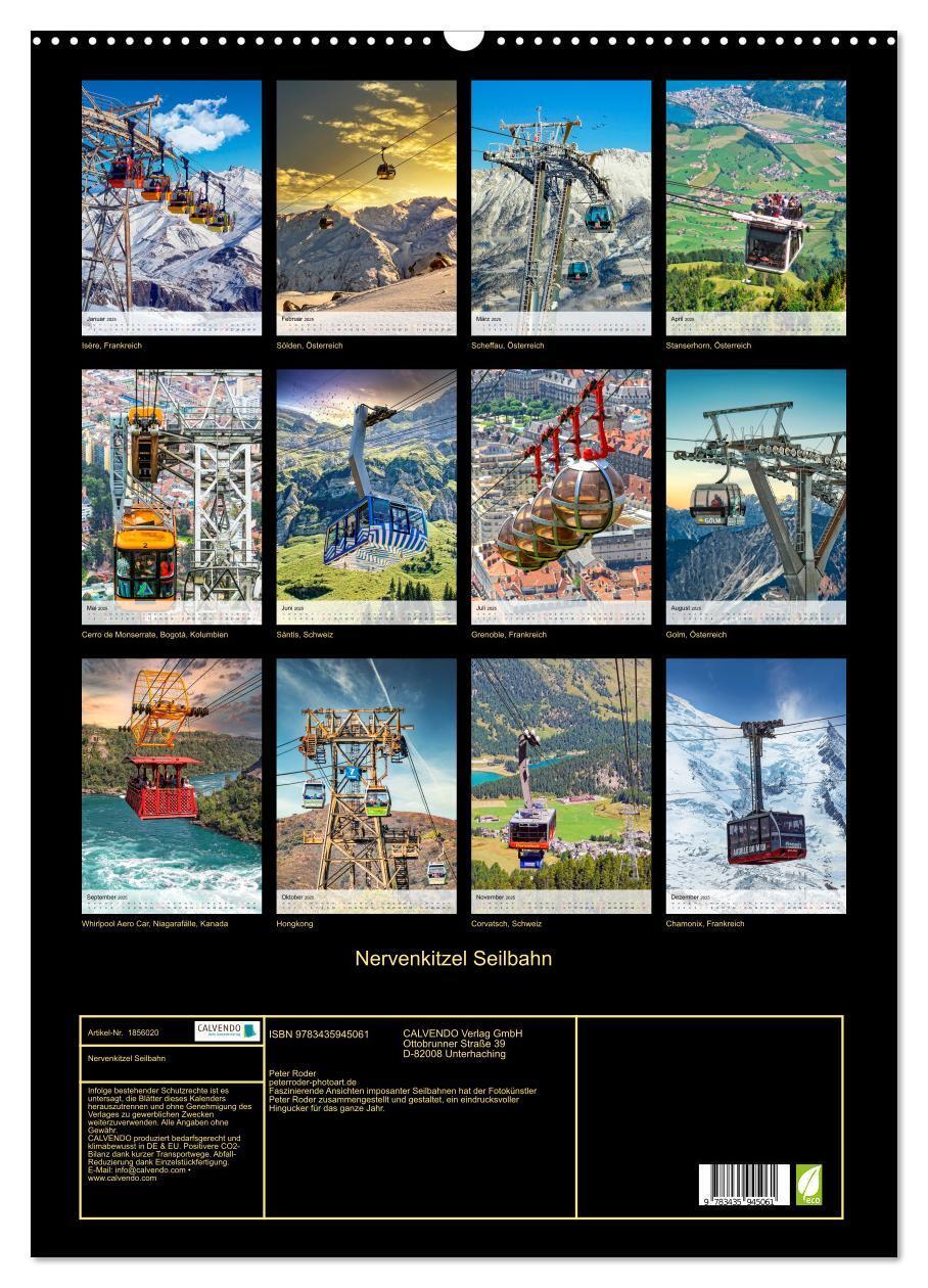 Bild: 9783435945061 | Nervenkitzel Seilbahn (Wandkalender 2025 DIN A2 hoch), CALVENDO...