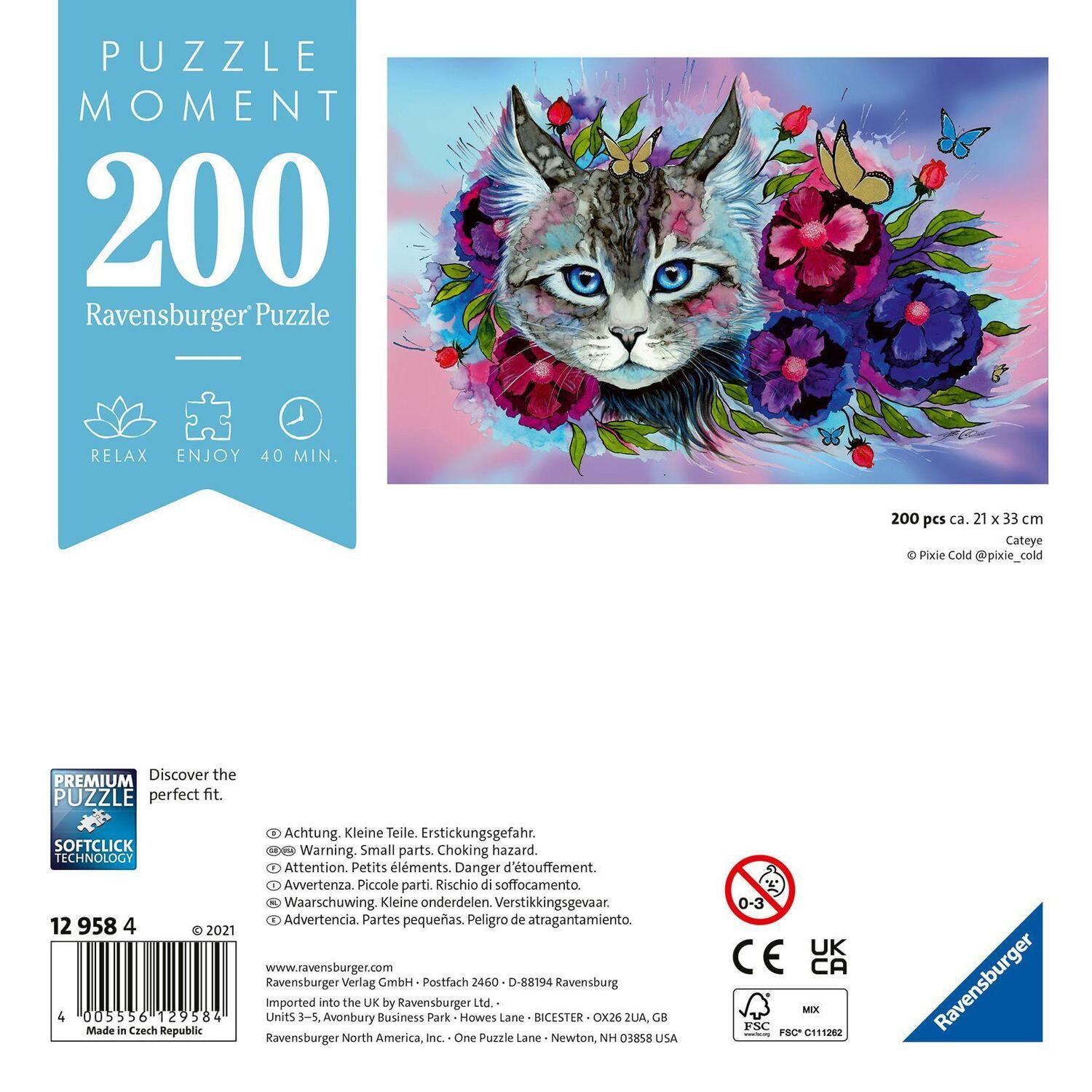 Bild: 4005556129607 | Ravensburger Puzzle Moment 12960 Cateye - 200 Teile Puzzle für...