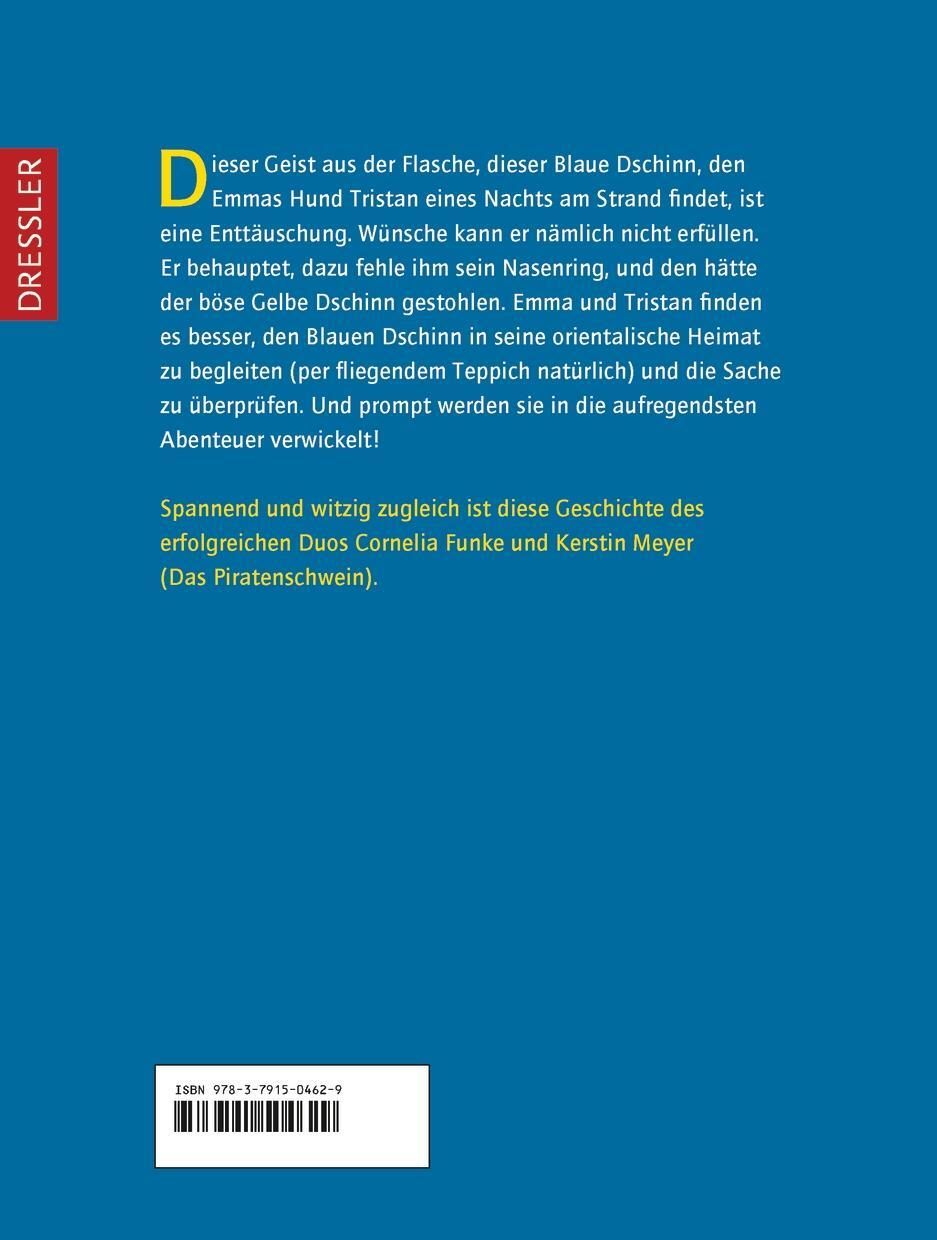 Rückseite: 9783791504629 | Emma und der Blaue Dschinn | Cornelia Funke | Buch | Dressler | 96 S.