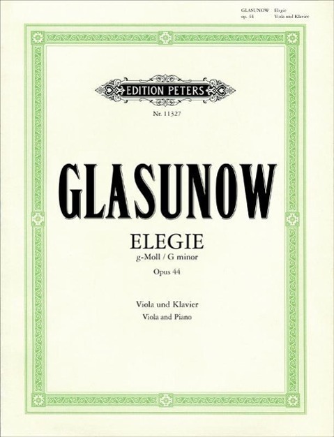 Cover: 9790014111489 | Elegy in G Minor Op. 44 for Viola and Piano: Urtext | Taschenbuch