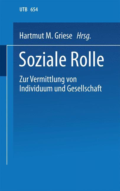 Cover: 9783810001986 | Soziale Rolle | Hartmut M. Griese | Taschenbuch | Uni-Taschenbücher