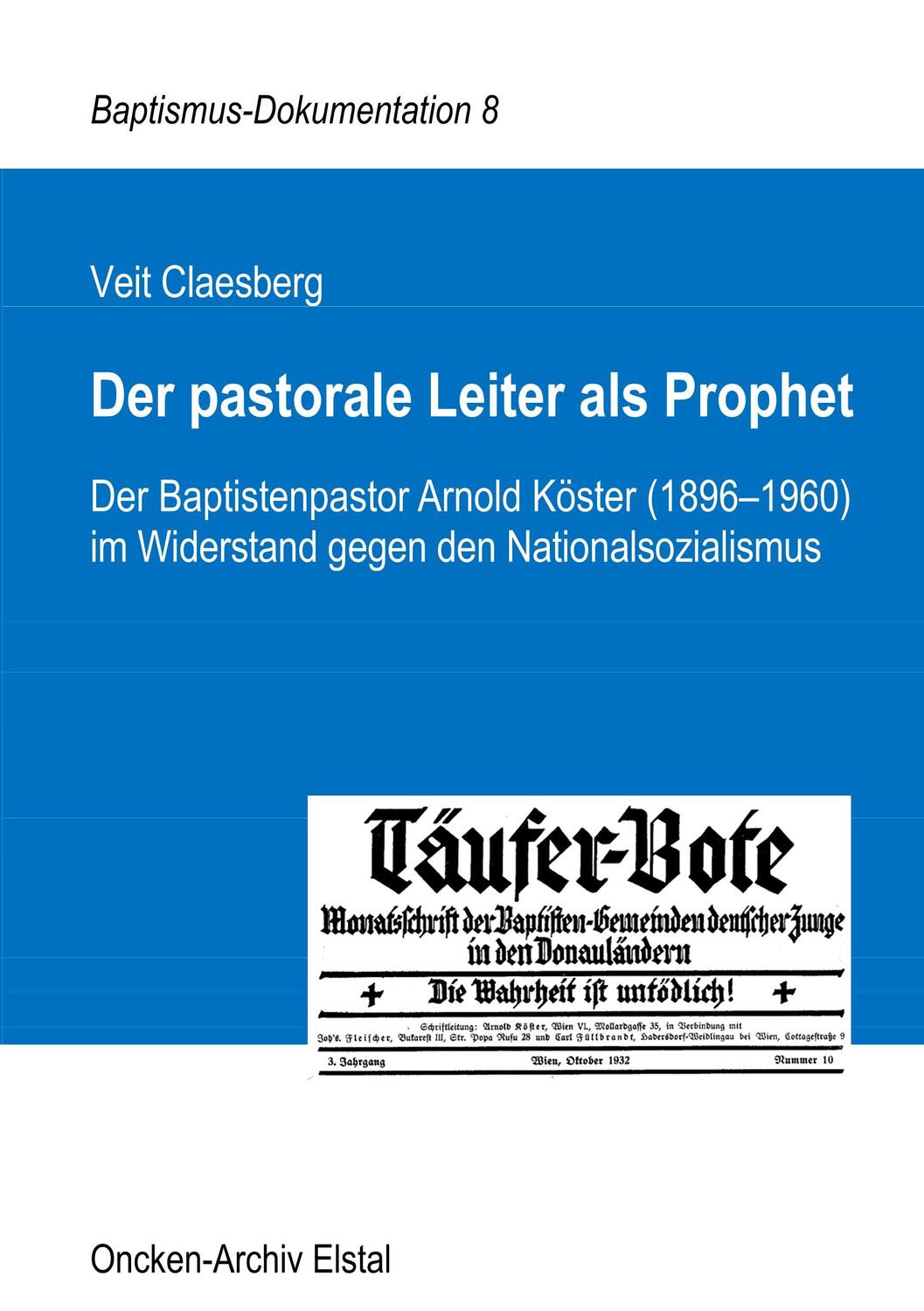Cover: 9783748117155 | Der pastorale Leiter als Prophet | Veit Claesberg | Taschenbuch | 2018