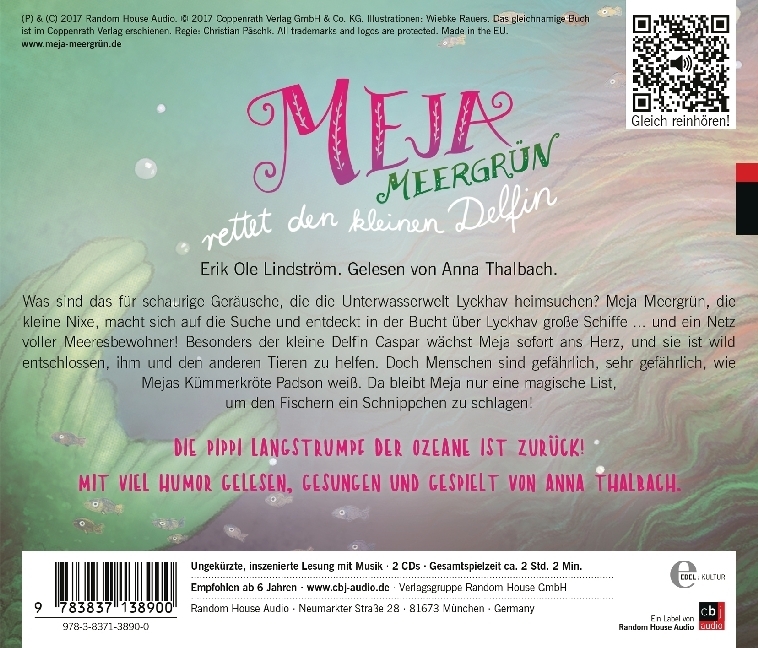 Bild: 9783837138900 | Meja Meergrün rettet den kleinen Delfin, 2 Audio-CDs | Lindström | CD