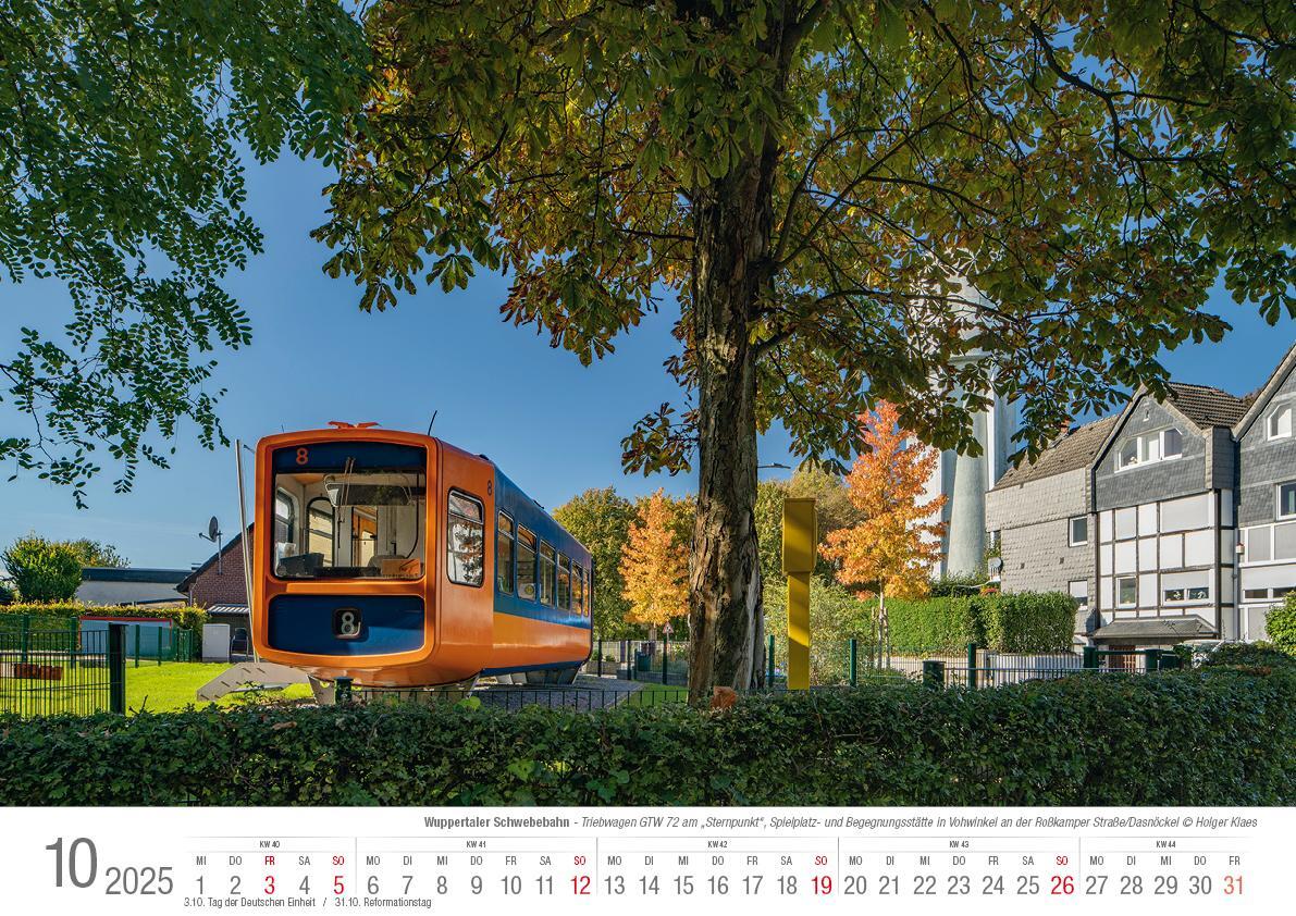 Bild: 9783965352285 | Wuppertaler Schwebebahn 2025 Bildkalender A3 Spiralbindung | Klaes