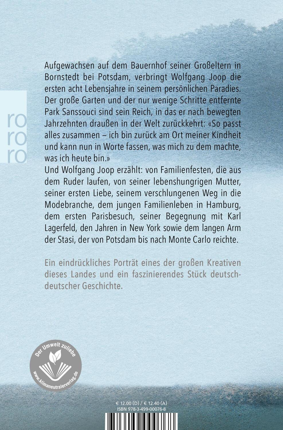 Rückseite: 9783499000768 | Die einzig mögliche Zeit | Wolfgang Joop | Taschenbuch | Deutsch