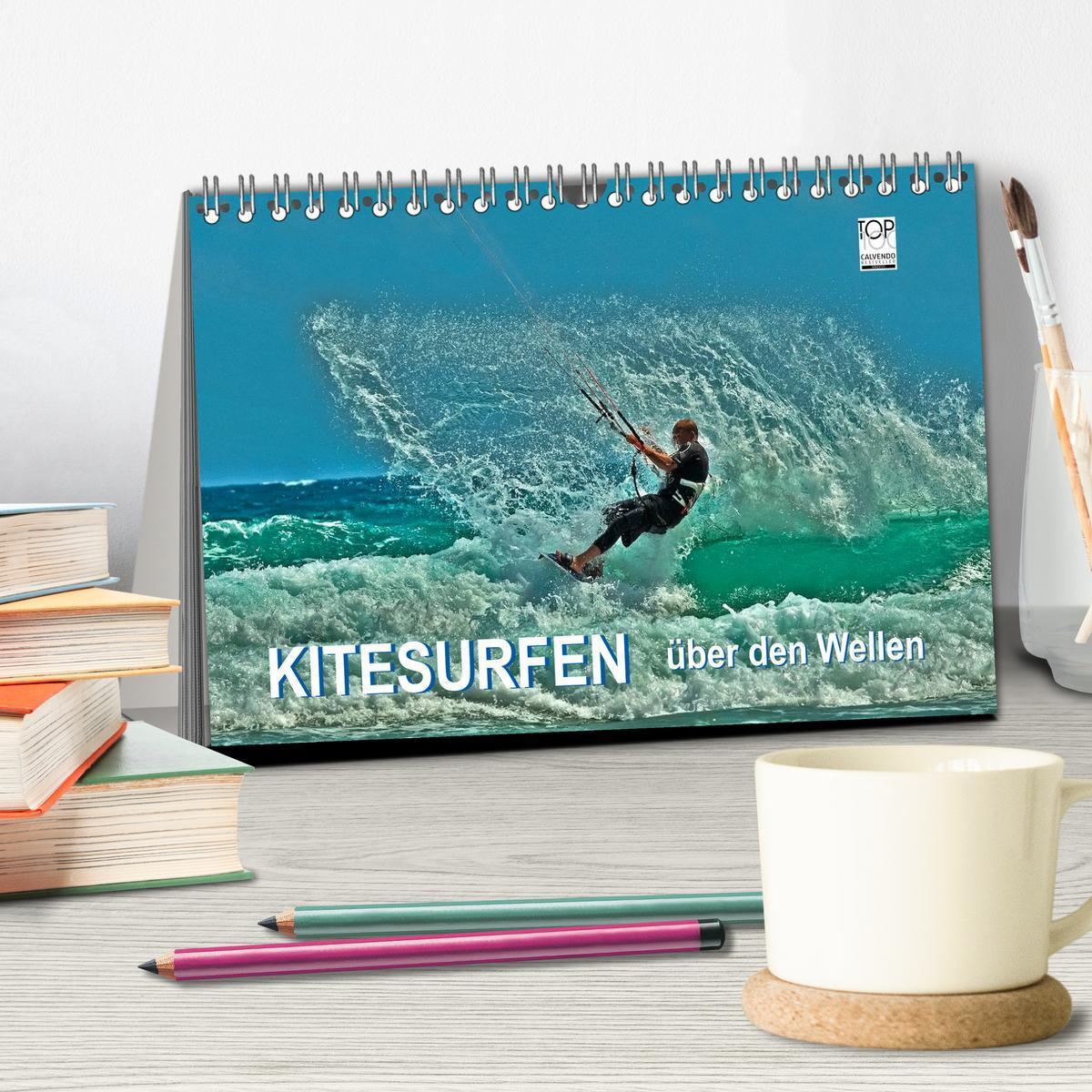 Bild: 9783435726769 | Kitesurfen - über den Wellen (Tischkalender 2025 DIN A5 quer),...