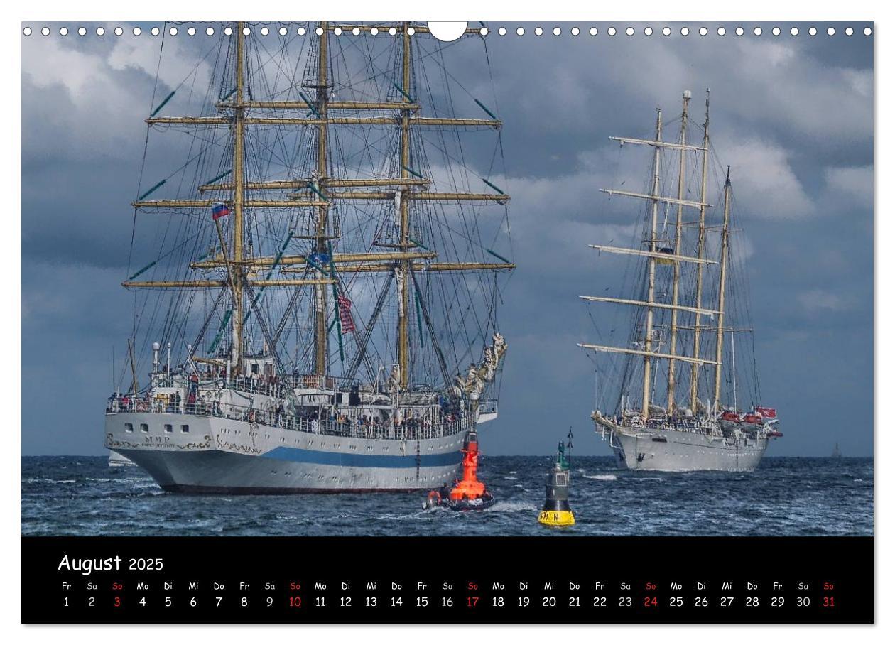 Bild: 9783435766505 | Windjammer vor Warnemünde (Wandkalender 2025 DIN A3 quer), CALVENDO...