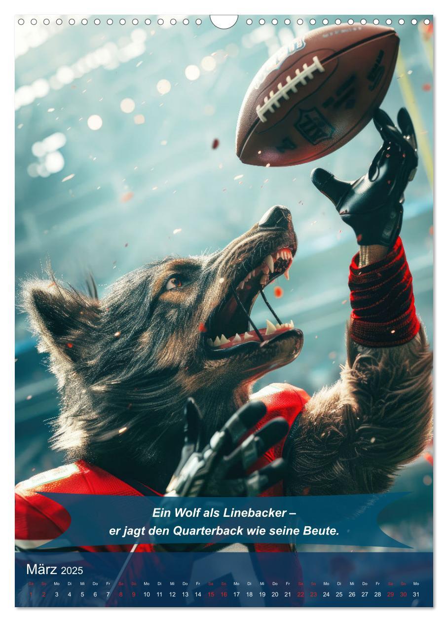 Bild: 9783457163108 | American Football mit tierischem Humor (Wandkalender 2025 DIN A3...