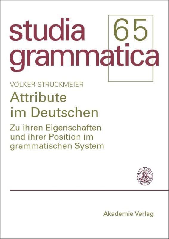 Cover: 9783050043258 | Attribute im Deutschen | Volker Struckmeier | Taschenbuch | ISSN
