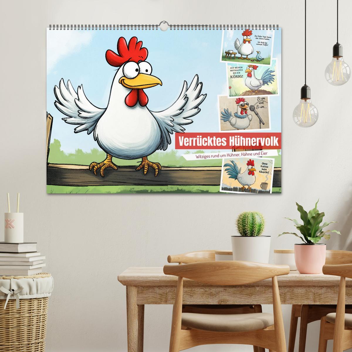 Bild: 9783457190302 | Verrücktes Hühnervolk (Wandkalender 2025 DIN A2 quer), CALVENDO...