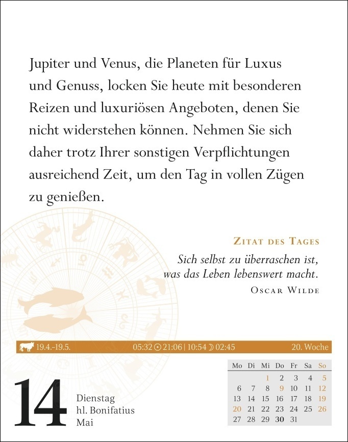 Bild: 9783840031328 | Fische Sternzeichenkalender 2024: Tagesabreißkalender....