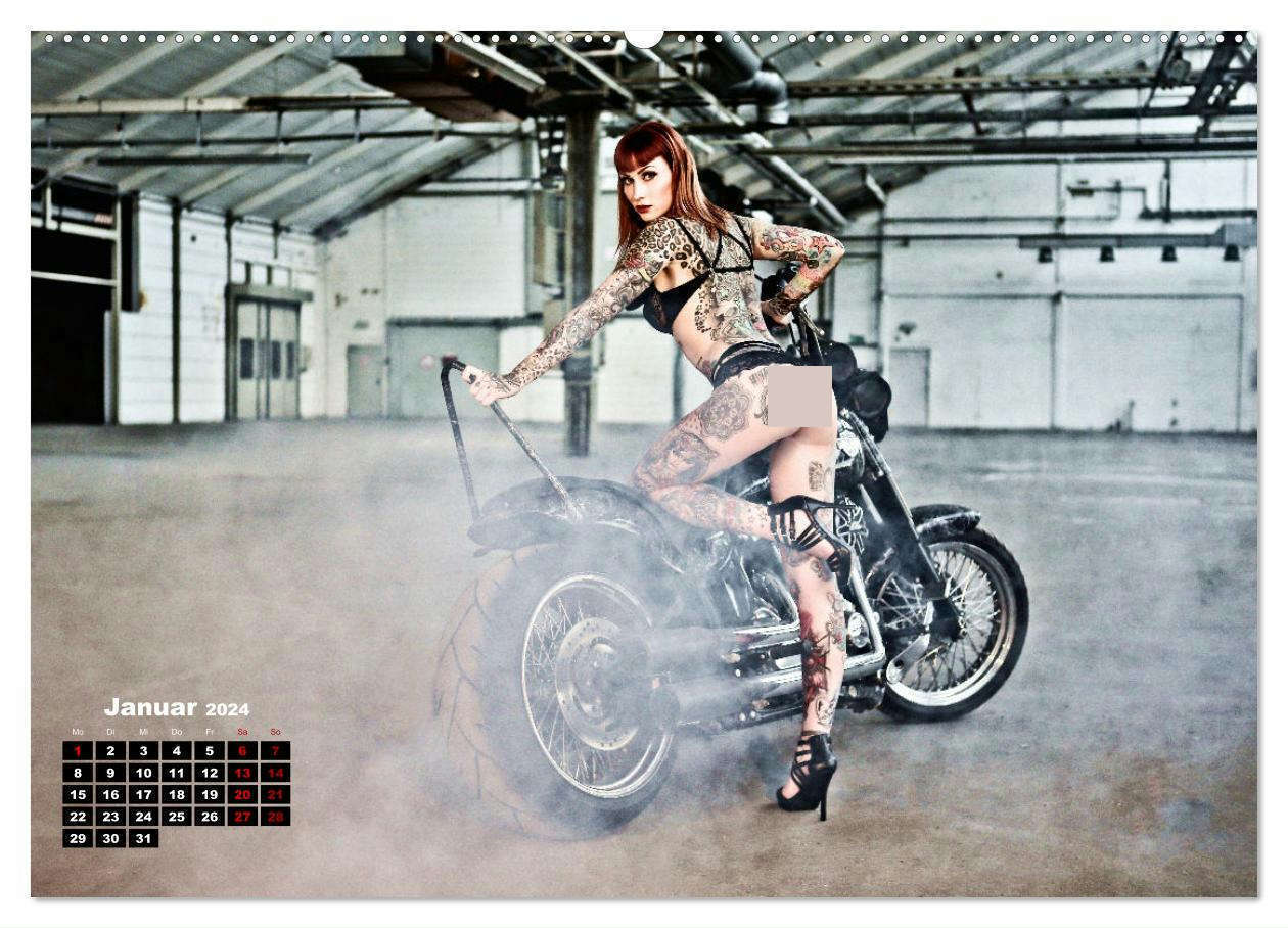 Bild: 9783675820708 | Motorräder und Sexy Girls (Wandkalender 2024 DIN A2 quer), CALVENDO...