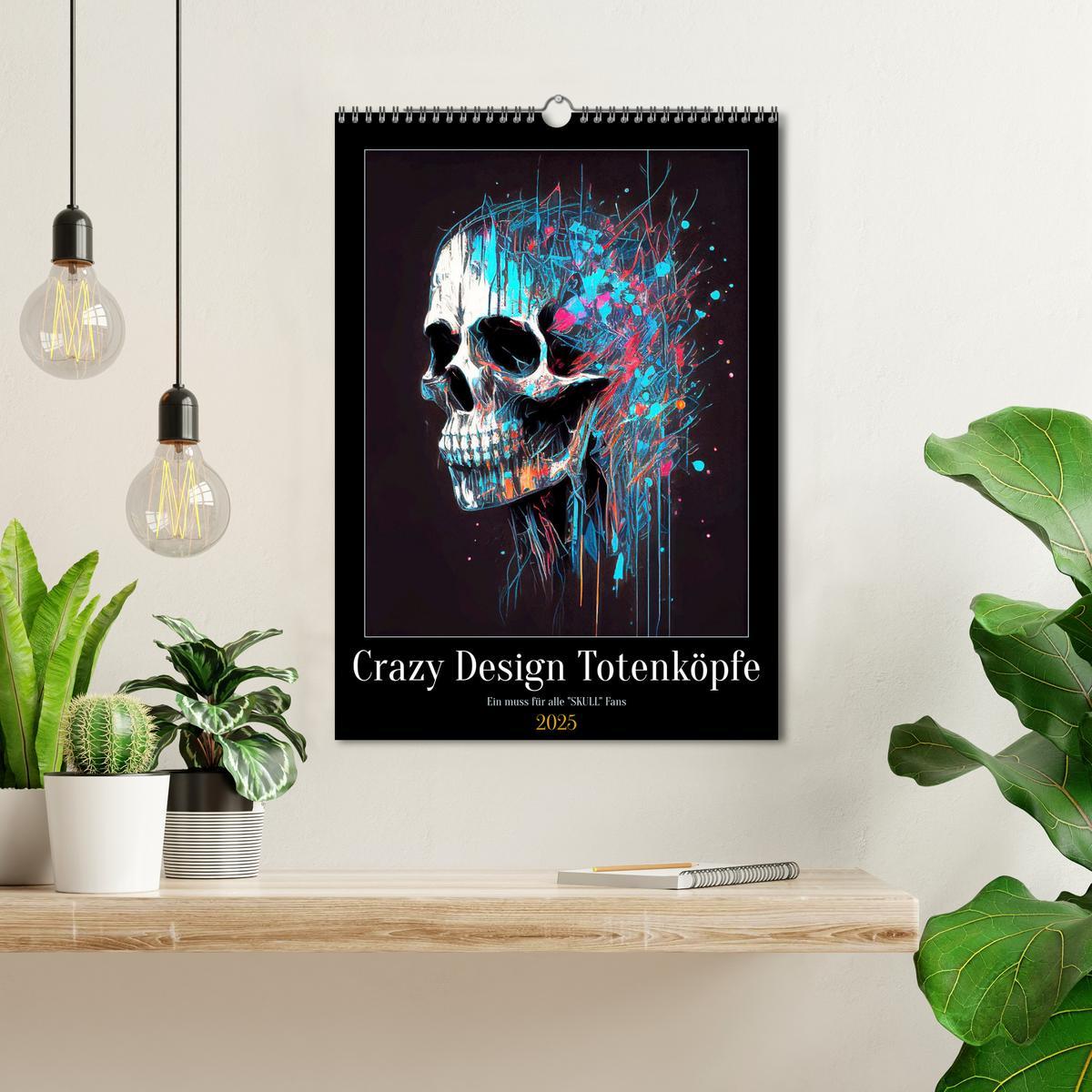 Bild: 9783435886081 | Crazy Design Totenköpfe (Wandkalender 2025 DIN A3 hoch), CALVENDO...