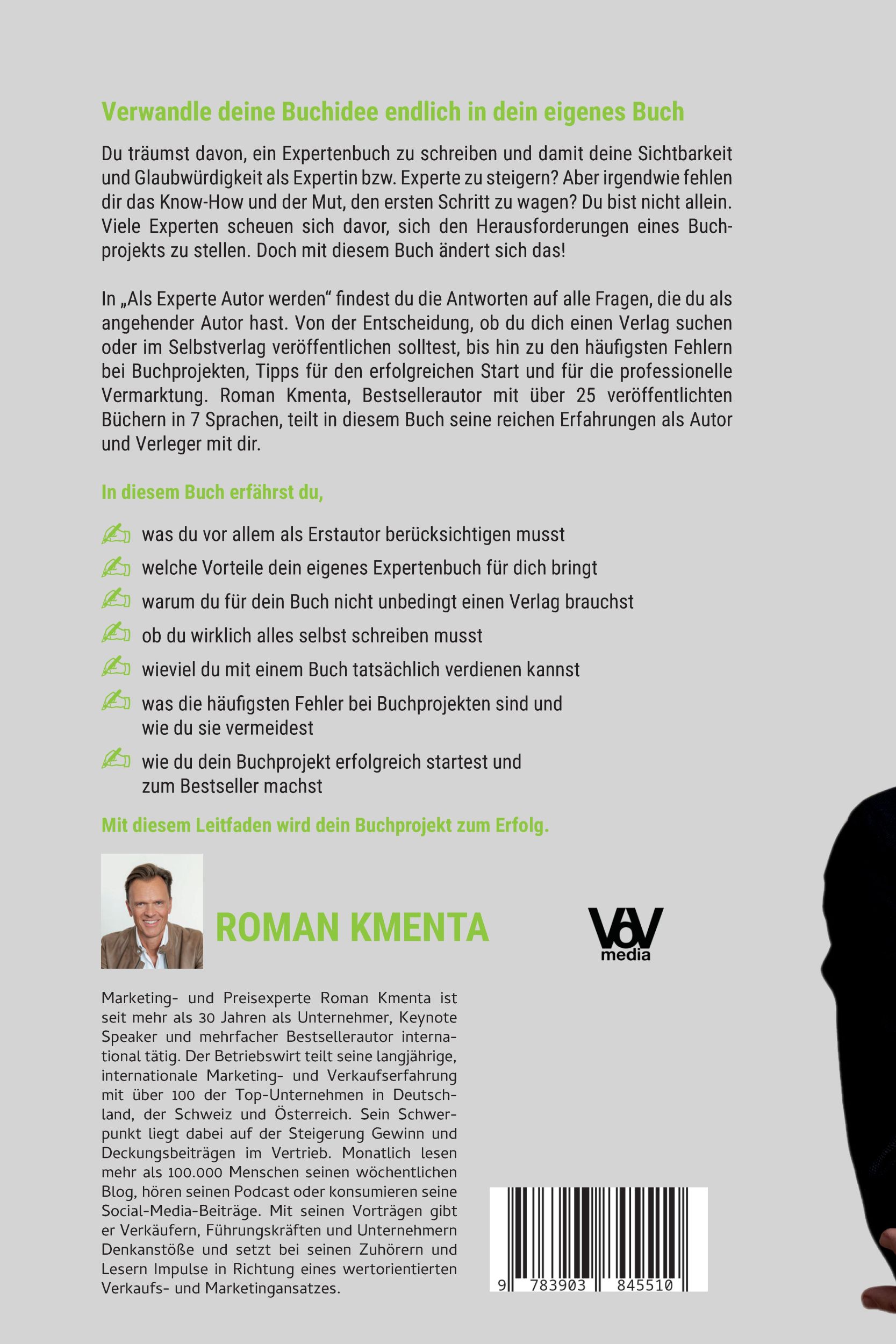 Rückseite: 9783903845510 | Als Experte Autor werden | Roman Kmenta | Taschenbuch | Paperback