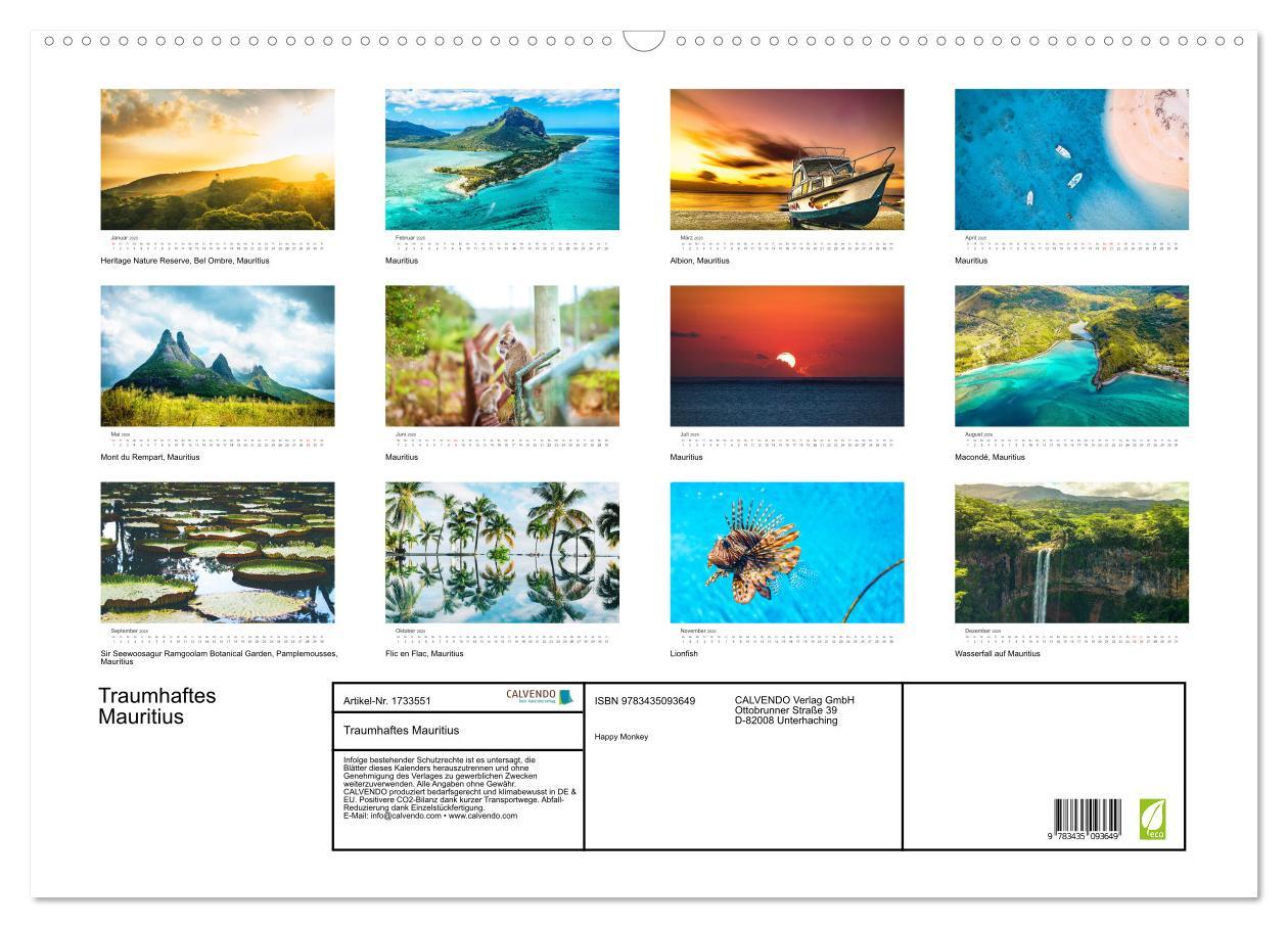 Bild: 9783435093649 | Traumhaftes Mauritius (Wandkalender 2025 DIN A2 quer), CALVENDO...