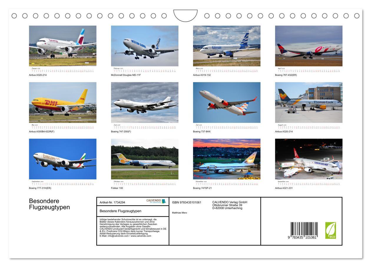 Bild: 9783435101061 | Besondere Flugzeugtypen (Wandkalender 2025 DIN A4 quer), CALVENDO...