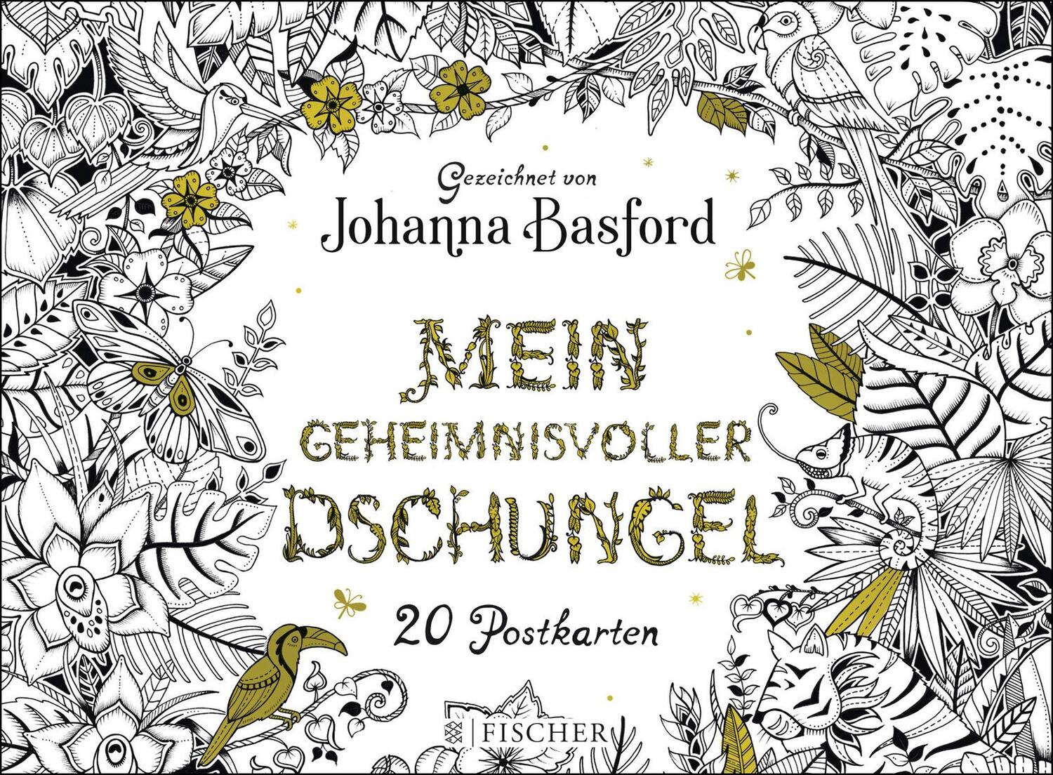 Cover: 9783596298921 | Mein geheimnisvoller Dschungel | Postkartenbuch | Johanna Basford