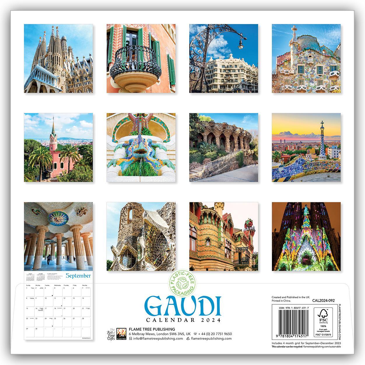 Rückseite: 9781804174517 | Gaudí Wall Calendar 2024 (Art Calendar) | Kalender | 14 S. | Englisch