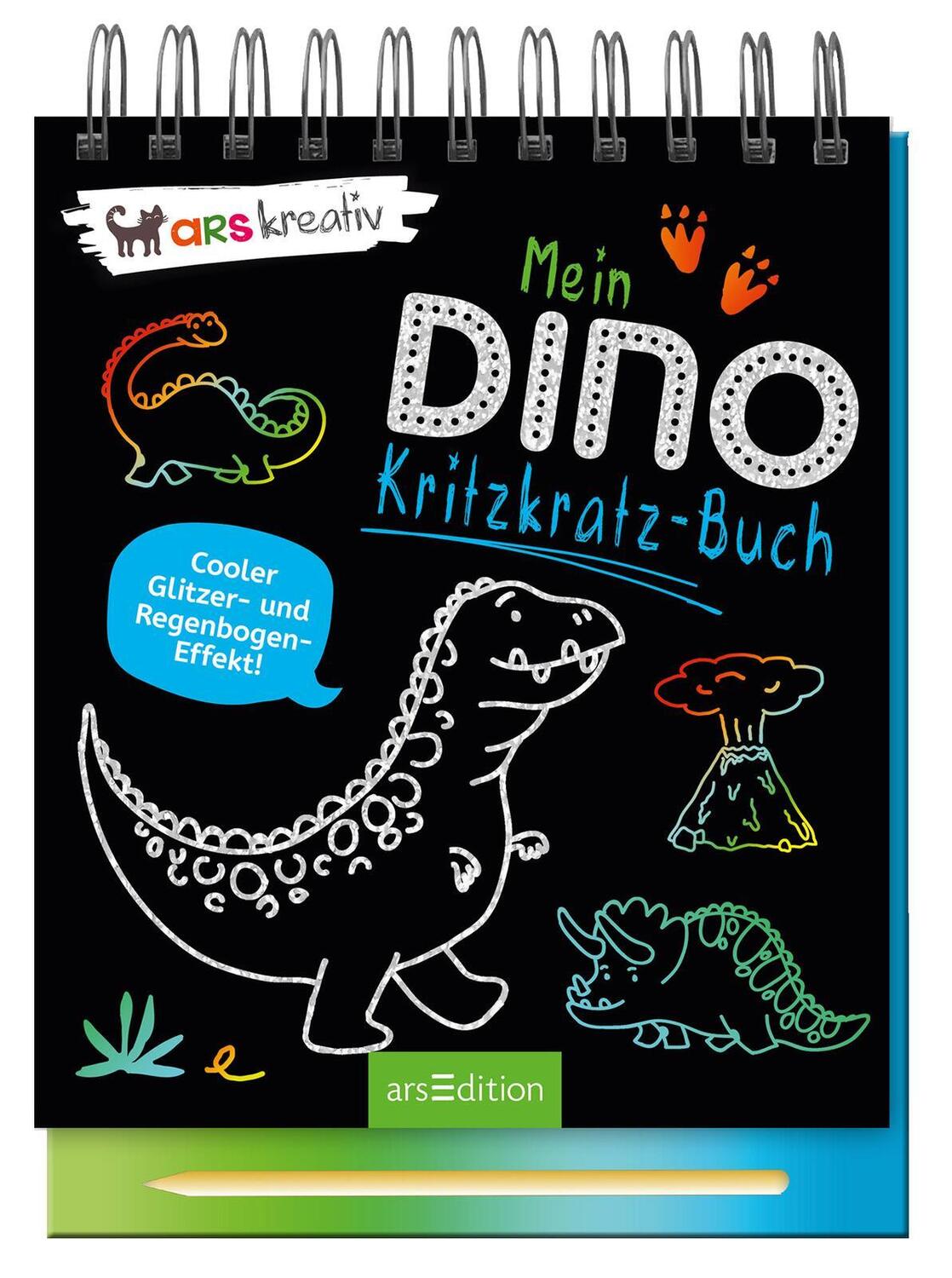 Cover: 9783845835662 | Mein Dino-Kritzkratz-Buch | Cooler Glitzer- und Regenbogen-Effekt!