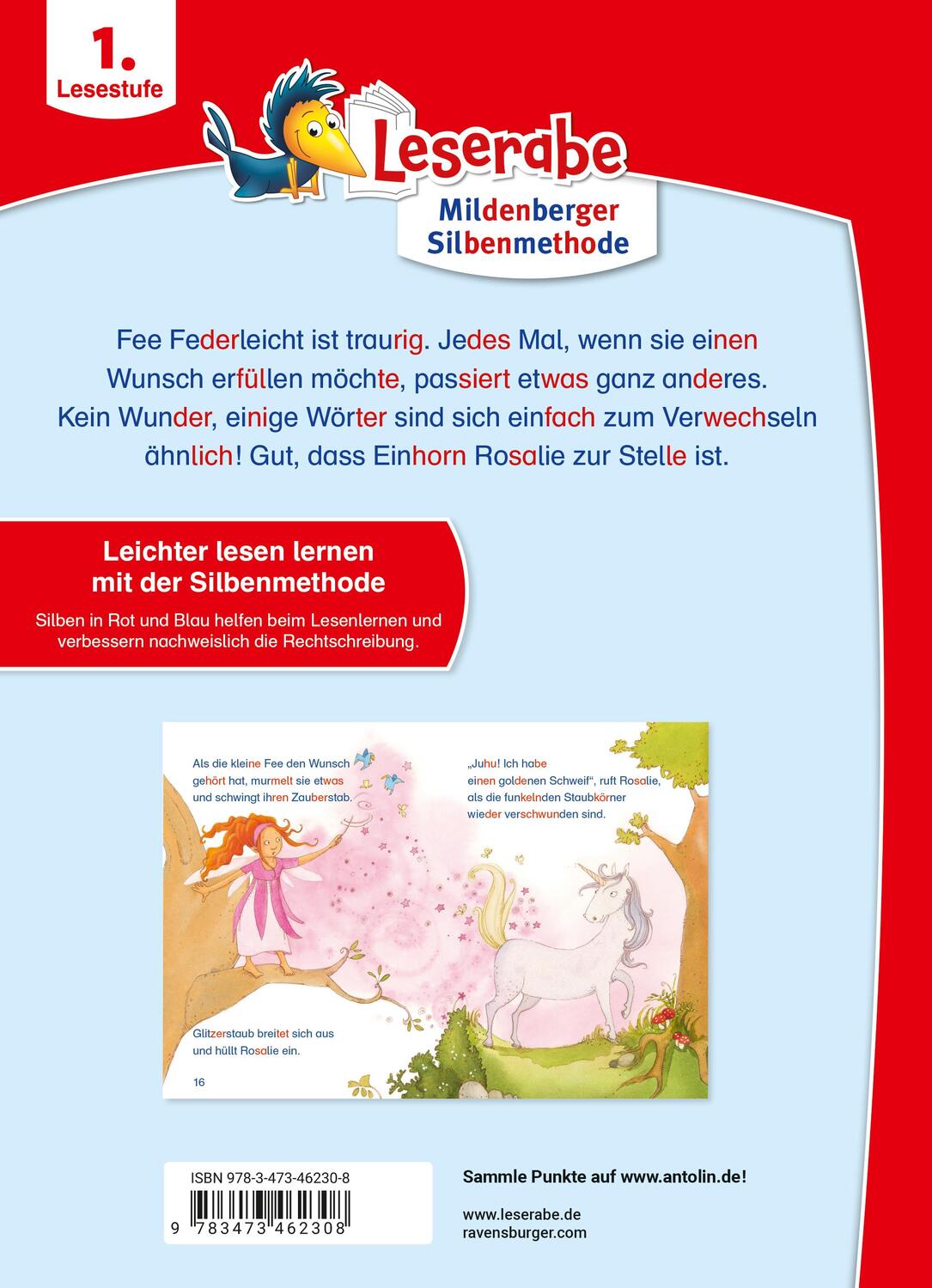 Rückseite: 9783473462308 | Fee Federleicht und das Einhorn - Leserabe ab 1. Klasse -...