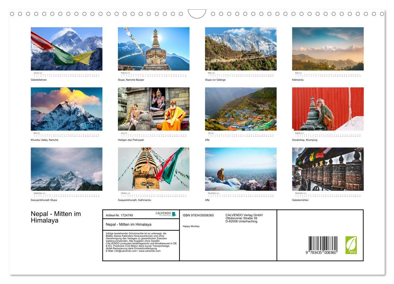 Bild: 9783435008360 | Nepal - Mitten im Himalaya (Wandkalender 2025 DIN A3 quer),...