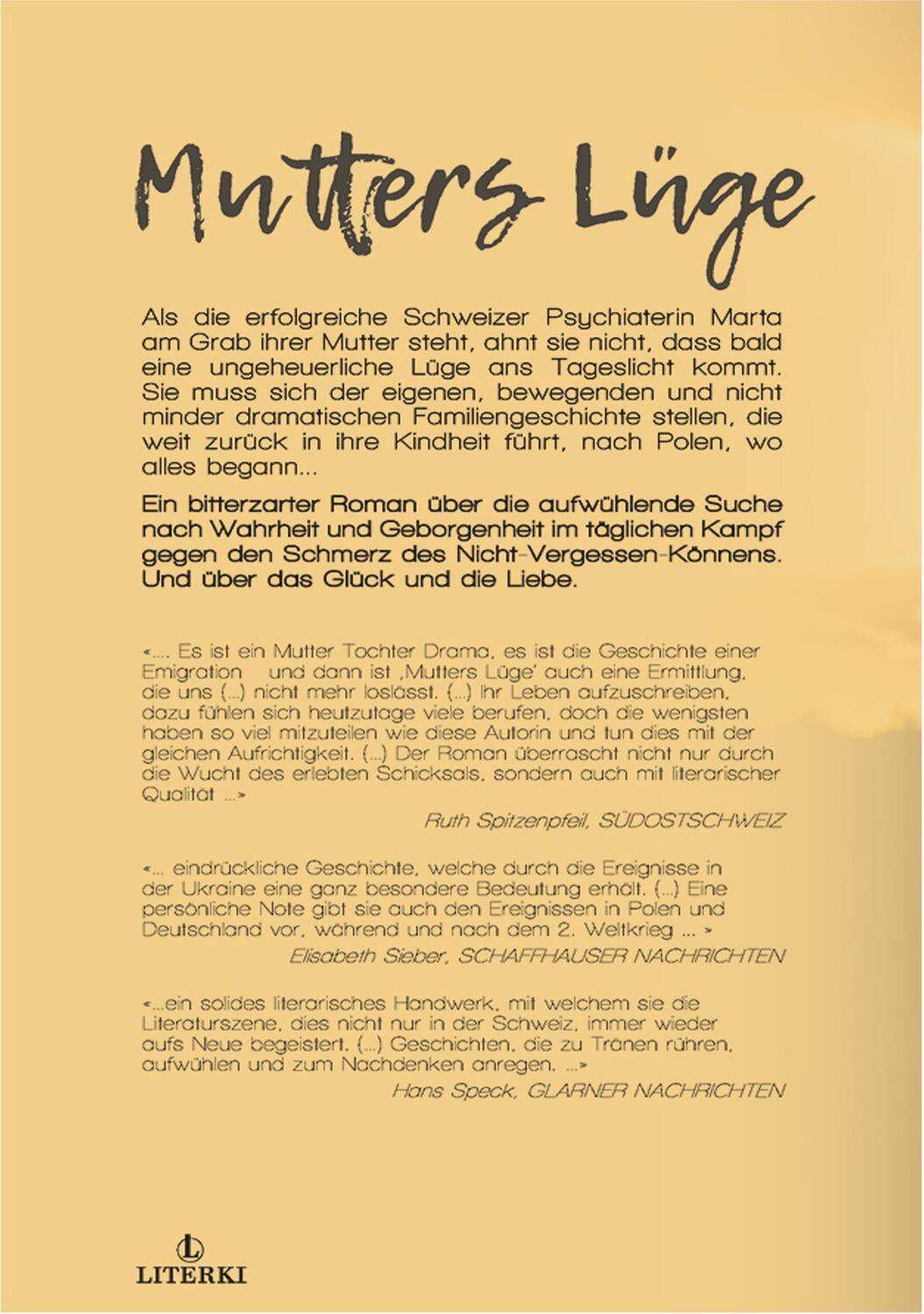 Rückseite: 9783033092617 | Mutters Lüge | Monika Hürlimann | Taschenbuch | Deutsch | 2021