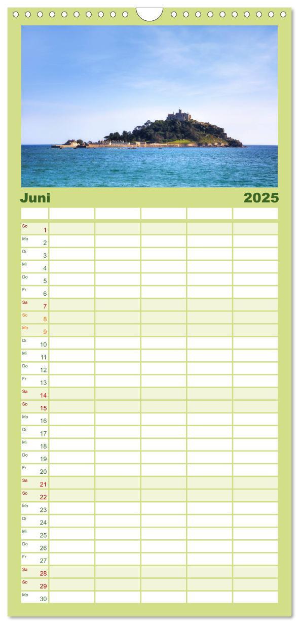 Bild: 9783457117477 | Familienplaner 2025 - Cornwall mit 5 Spalten (Wandkalender, 21 x 45...