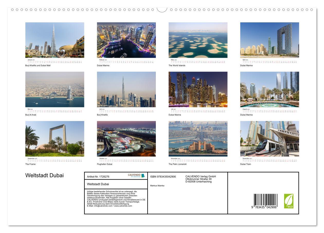 Bild: 9783435042906 | Weltstadt Dubai (Wandkalender 2025 DIN A2 quer), CALVENDO...