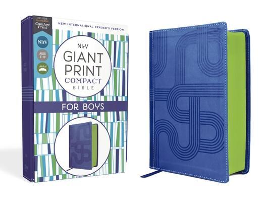 Cover: 9780310460268 | Nirv, Giant Print Compact Bible for Boys, Leathersoft, Blue,...