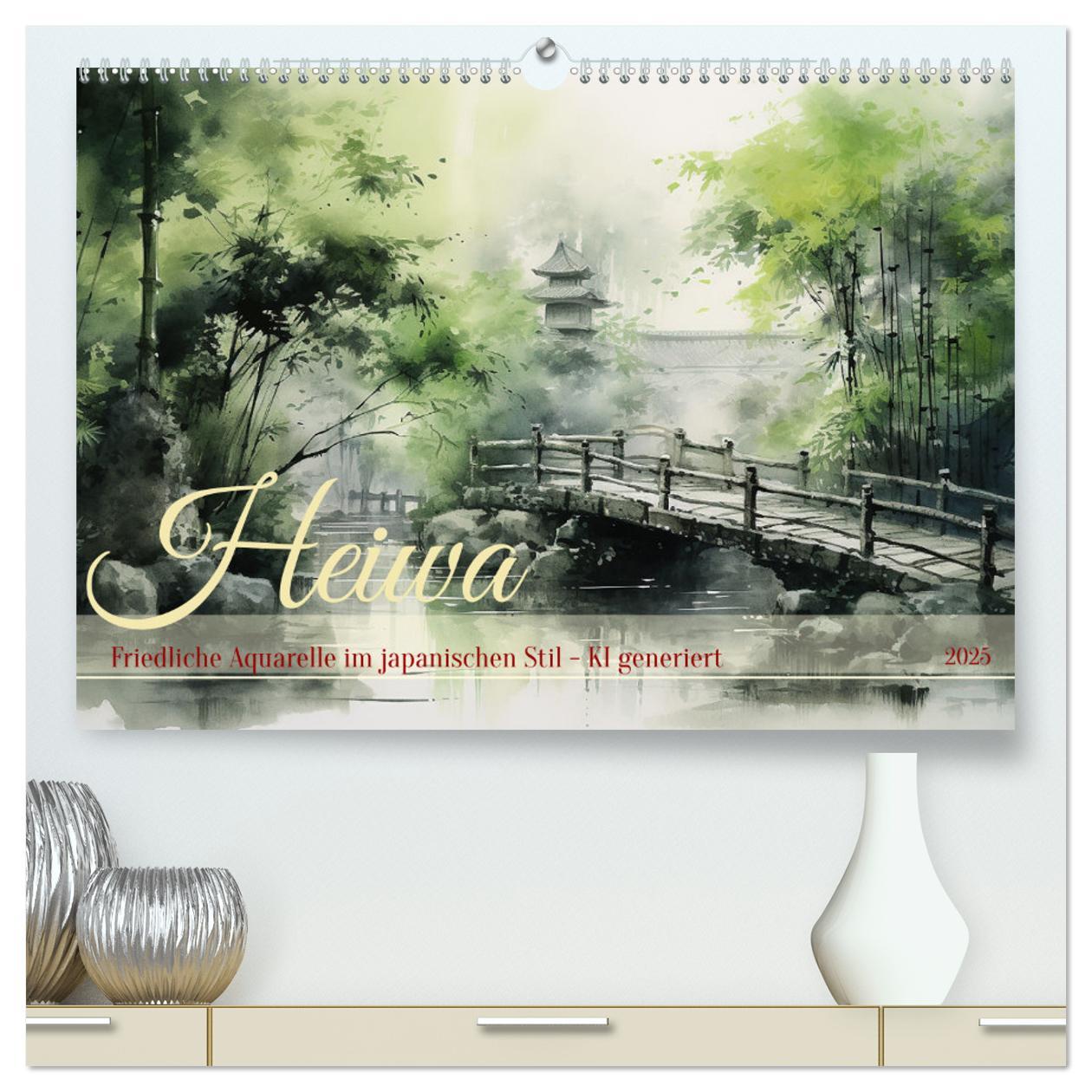 Cover: 9783383794766 | Heiwa - Friedliche Aquarelle im japanischen Stil (hochwertiger...